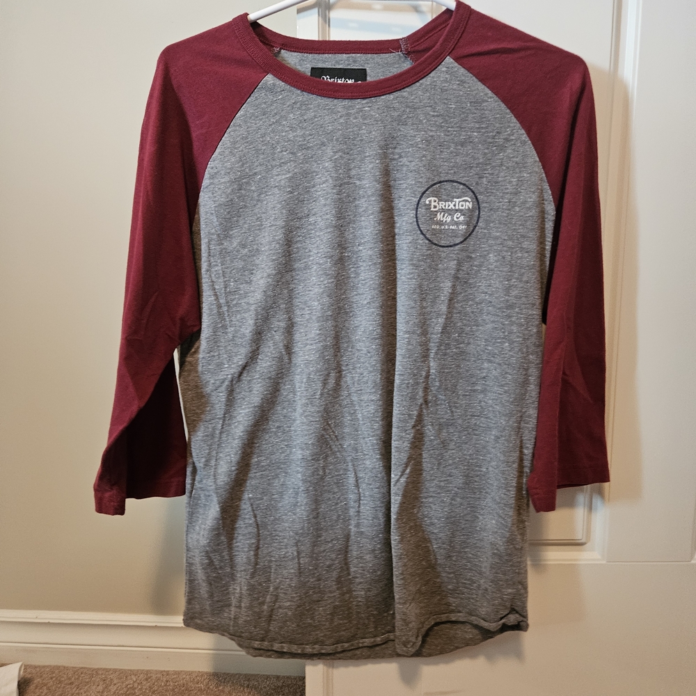 Brixton Gray and Maroon Raglan Shirt